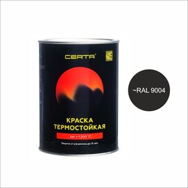 "CERTA" эмаль антикоррозионная термостойкая до 1200°С черный (~RAL 9004) (0,8кг)
